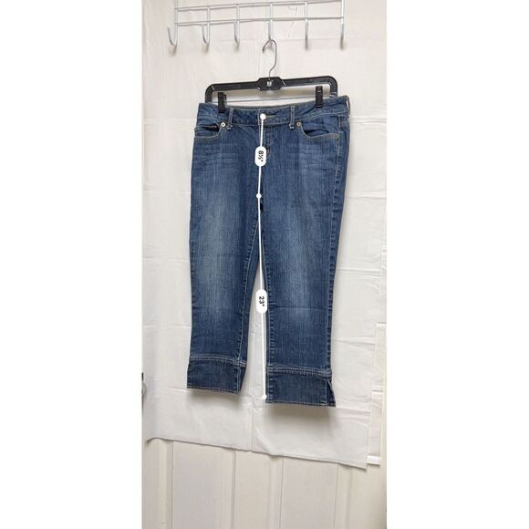 🍁3/$18 Simply‎ Vera Wang Women Size 6 Capri Blue Jeans Straight Wide Hem BFD-C - Picture 9 of 9